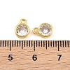 Brass Pave Clear Cubic Zirconia Charms CU-CBAD306-24A-G-3