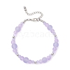 Frosted Transparent Glass Beaded Bracelets for Women BJEW-JB12136-01-2