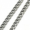 Tarnish Resistant Trendy Men's 201 Stainless Steel Chain Curb Necklaces NJEW-L043-40P-2