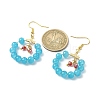 Imitation Jade Glass Beaded Ring Dangle Earrings EJEW-JE05568-01-2