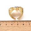 Brass Micro Pave Clear Cubic Zirconia Cuff Rings for Women RJEW-B114-03G-5