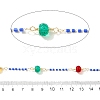 Brass Hexagonal Column Glass Seaded Beaded & Resin Round Beaded Link Chains CHC-G026-01I-2