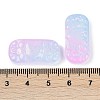 Spray Painted Transparent Glass Connector Charms GLAA-H035-06G-3