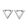 Tarnish Resistant 304 Stainless Steel Triangle Huggie Hoop Earrings STAS-J033-02C-P-1