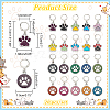 Dog Paw Print Alloy Enamel with Glitter Powder Pendant Stitch Markers HJEW-AB00447-2