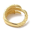 Dragon Claw Rack Plating Brass Open Cuff Finger Rings for Women RJEW-L123-009G-3