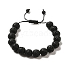 12.5mm Round Natural Lava Rock Braided Bead Bracelets for Women Men BJEW-C060-01P-1