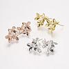 Rack Plating Brass Stud Earring Findings KK-P105-28-1