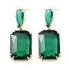 Glass Rectangle Dangle Stud Earrings EJEW-Q800-15D-KCG-1