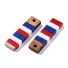 Independence Day Opaque Striped Resin & Walnut Wood Pendants RESI-U010-01G-2