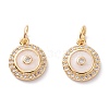 Brass Micro Pave Clear Cubic Zirconia Charms ZIRC-A019-08G-1
