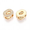 Brass Micro Pave Clear Cubic Zirconia Beads KK-T071-17G-O-2