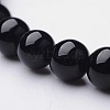 Natural Black Agate Beaded Stretch Bracelets BJEW-F202-02-2