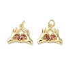 Brass Micro Pave Tomato Cubic Zirconia Pendants KK-T085-19B-G-1