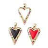 Brass Micro Pave Colorful Cubic Zirconia Pendants ZIRC-Z019-45-NR-1