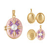 1Pc Brass Enamel Locket Pendants KK-TADJ0001-05A-1