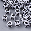 White Opaque Acrylic Beads X-MACR-R869-02W-1