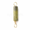 Natural Taiwan Jade Connector Charms PALLOY-JF01454-06-3