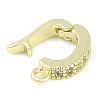 Brass Micro Pave Clear Cubic Zirconia Twister Clasps KK-L219-01G-01-2