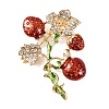 KC Gold Plated Alloy Enamel Strawberry Brooches JEWB-L017-01KCG-01-1
