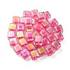 UV Plating Transparent Acrylic European Beads OACR-F004-10B-1