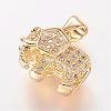 Brass Micro Pave Cubic Zirconia Pendants ZIRC-K060-07-2