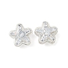 Brass Micro Pave Cubic Zirconia Beads KK-S336-11S-C-1