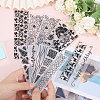 Globleland 12Pcs 12 Styles Transparent Plastic Embossing Template Folders AJEW-GL0002-19-3