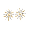 304 Stainless Steel Two Tone Stud Earrings EJEW-R031-01GP-3