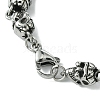 Halloween 304 Stainless Steel Skull Link Chain Bracelets for Women Men BJEW-C063-03AS-3