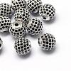 Rack Plating Brass Cubic Zirconia Beads ZIRC-S001-10mm-B03-1