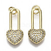 Brass Micro Pave Clear Cubic Zirconia Pendants ZIRC-N039-067-NF-1