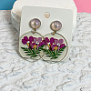 Printed Acrylic & Stud Dangle Earrings WG0012F-05-1