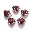 Heart Brass Enamel Prayer Box Pendants KK-24X21-5