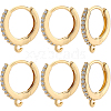 Beebeecraft 12Pcs Brass Micro Pave Clear Cubic Zirconia Huggie Hoop Earring Findings EJEW-BBC0001-25G-1