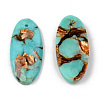Assembled Natural Bronzite and Synthetic Turquoise Pendants G-N330-016-2