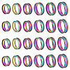 24Pcs 6 Styles 201 Stainless Steel Grooved Finger Ring Settings STAS-ME0003-12MC-1
