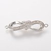 Brass Micro Pave Cubic Zirconia Links ZIRC-K062-15P-1