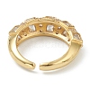 Brass Micro Pave Clear Cubic Zirconia Cuff Rings RJEW-L100-001G-2