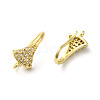 Brass Micro Pave Clear Cubic Zirconia Earring Hooks ZIRC-R112-09G-2