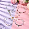 8mm Round Synthetic Moonstone & Shell Pearl Braided Bead Bracelets BJEW-JB10428-2