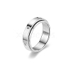 Rotating 201 Stainless Steel Finger Rings for Men Women PW-WGF9BE0-04-1