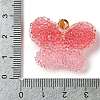 Transparent Resin Dotted Rhinetone Pendants RESI-N040-02G-04-RS-3