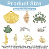 10Pcs 10 Styles Rack Plating Alloy Pendants FIND-YW0010-64-2