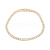 Brass Pave Clear Cubic Zirconia Horse Eye Link Bracelets BJEW-B094-03A-G-1