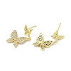 Rack Plating Brass Micro Pave Clear Cubic Zirconia Stud Earrings for Women EJEW-M260-13G-C-2