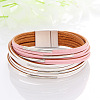 Two Tone Imitation Leather Multi-strand Bracelets for Women WGE2A7B-05-1