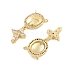 Brass Pave Cubic Zirconia Pendants KK-U009-09D-G-2