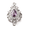 Brass Pave Cubic Zirconia Connector Charms LS-KK-Z051-04P-02-1