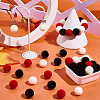 48Pcs 3 Colors Flocky Opaque Acrylic/Plastic Beads KY-SC0002-46-4